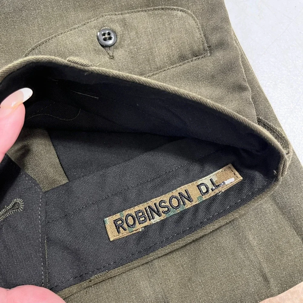US Marine Corps Coates Brothers Trousers Men 34S Green Poly Wool Dress Uniform